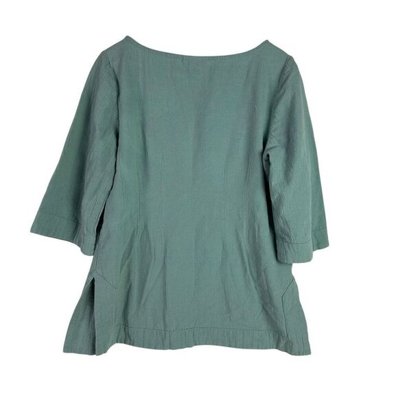 Soft Surroundings Cotton Tunic Blouse Womens Size Medium Pale Aqua - Picture 2 of 7